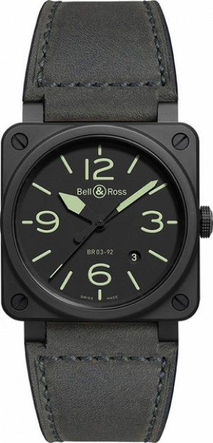 Bell & Ross Aviation Instruments Black Ceramic Men's Watch BR0392-BL3-CE/SCA