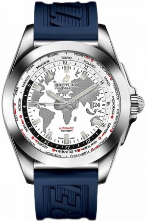 Breitling Galactic Unitime World Map White Dial Men's Watch WB3510U0/A777-121S