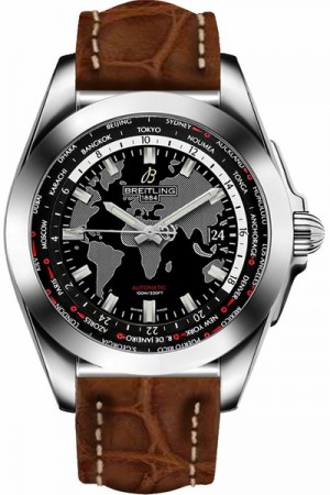 Breitling Galactic Unitime Trophy Black Dial Men's Watch WB3510U4/BD94-500P