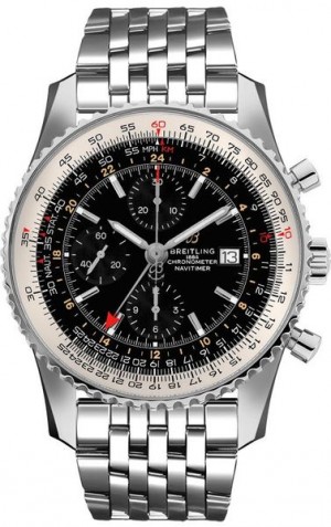 Breitling Navitimer GMT Black Dial Men's Watch A24322121B2A1