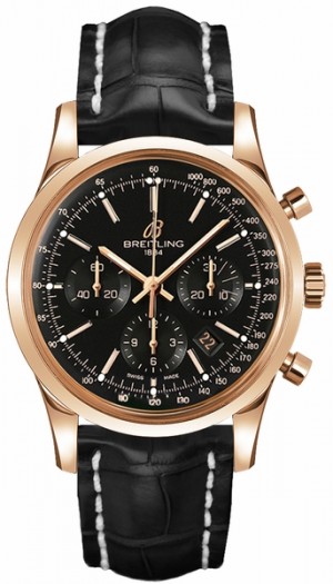 Breitling Transocean Chronograph Solid 18k Rose Gold Men's Watch RB015212/BB16-743P