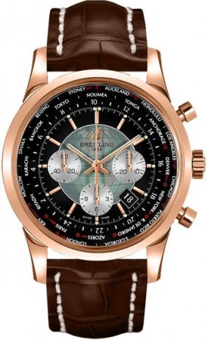 Breitling Transocean Unitime Rose Gold Men's Watch RB0510U4/BB63-756P