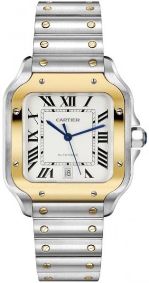 Cartier Santos De Cartier Medium Gold & Steel Men's Watch W2SA0007