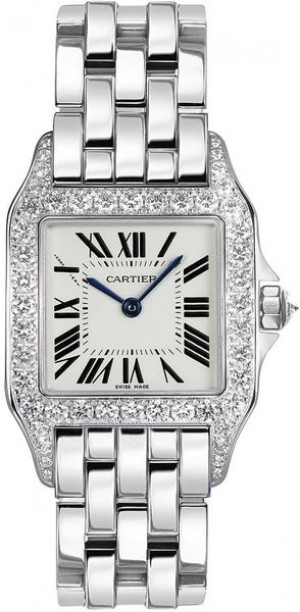 Cartier Santos Demoiselle Solid 18k White Gold Women's Watch WF9004Y8