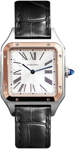 Cartier Santos-Dumont Large Silver Dial Men's Watch W2SA0011
