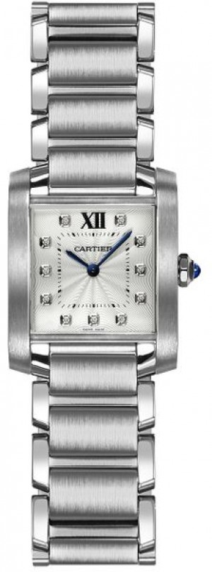 Cartier Tank Francaise Silver & Diamond Dial Women's Watch WE110007