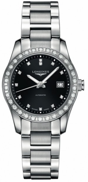 Longines Conquest Classic Black Dial & Diamonds Women's Watch L2.285.0.57.6