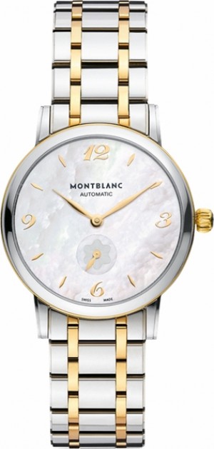 MontBlanc Star Classique Pearl White Dial Stainless & Gold Women's Watch 107913