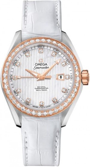 Omega Seamaster Aqua Terra 18k Rose Gold Women's Diamond Watch 231.28.34.20.55.002