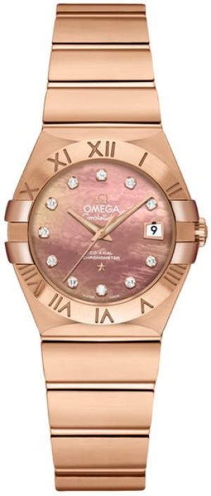 Omega Constellation Pearl Brown and Diamond Dial Women's Watch 123.50.27.20.57.001
