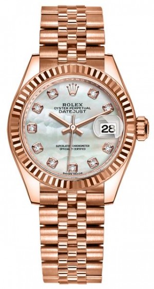 Rolex Lady-Datejust 28 Diamond Pearl Women's Watch 279175