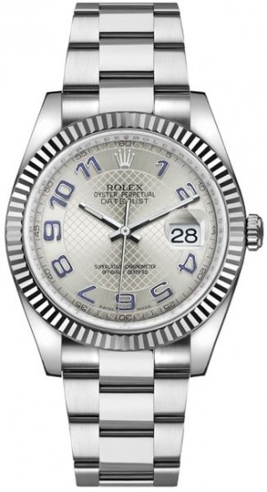 Rolex Datejust 36 Silver Dial Fluted Bezel Watch 116234