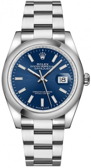 Rolex Datejust 36 Blue Dial Index Hour Markers Men's Watch 126200