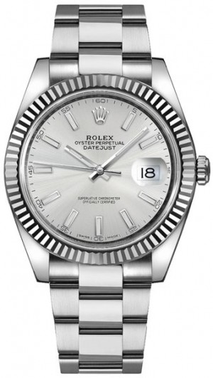 Rolex Datejust 41 Silver Dial Oyster Bracelet Watch 126334