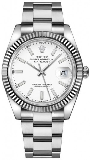 Rolex Datejust 41 White Dial Gold & Steel Men's Watch 126334