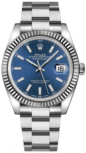 Rolex Datejust 41 Blue Dial Oyster Bracelet Watch 126334