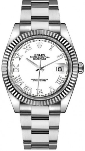 Rolex Datejust 41 White Dial Oyster Bracelet Men's Watch 126334