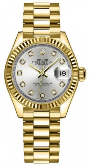 Rolex Lady-Datejust 28 Solid 18k Yellow Gold Women's Watch 279178