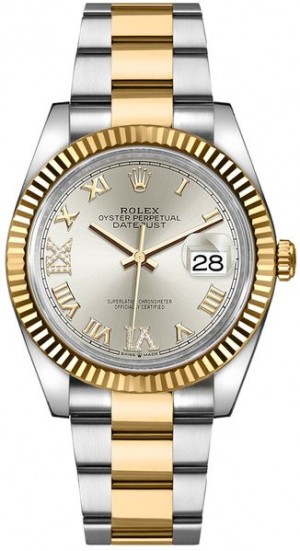 Rolex Datejust Silver Roman Numeral Women's Watch 126233
