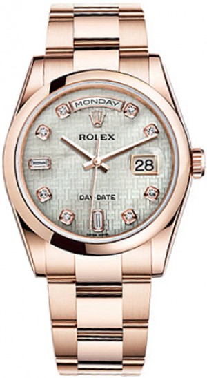 Rolex Day-Date 36 Mother of Pearl Diamond Dial Watch 118205