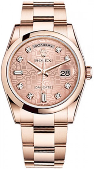 Rolex Day-Date 36 Pink Jubilee Dial Watch 118205