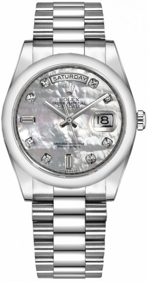 Rolex Day-Date 36 Mother of Pearl Platinum Watch 118206