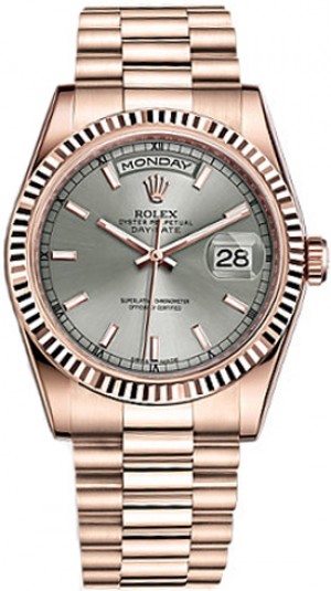 Rolex Day-Date 36 Men's Automatic Rose Gold Watch 118235