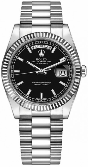 Rolex Day-Date 36 Black Dial Watch 118239