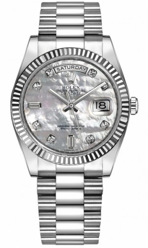 Rolex Day-Date 36 Mother of Pearl Diamond Watch 118239
