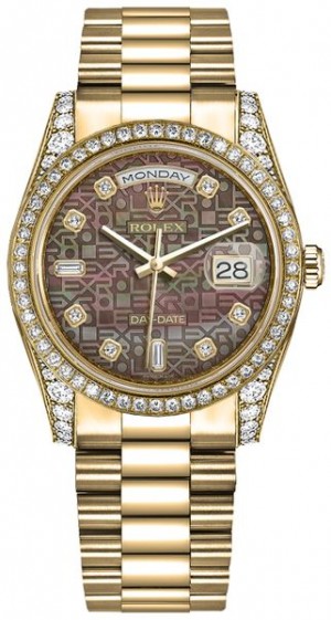 Rolex Day-Date 36 Gold Diamond President Bracelet Watch 118388