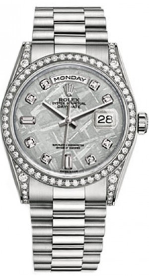 Rolex Day-Date 36 Diamond White Gold President Bracelet Watch 118389