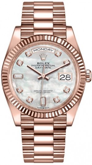 Rolex Day-Date 36 Mother of Pearl Dial Women's Watch 128235