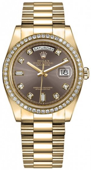 Rolex Day-Date 36 Diamond Hour Markers Women's Watch 128348RBR