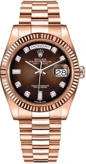 Rolex Day-Date 36 Brown Ombre Dial Men's Watch 128235