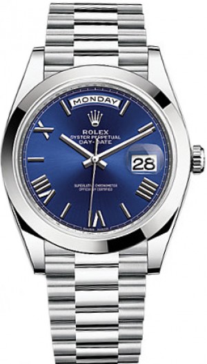 Rolex Day-Date 40 Men's Platinum Blue Dial Watch 228206