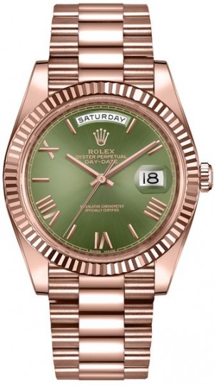 Rolex Day-Date 40 Green Dial Rose Gold Watch 228235