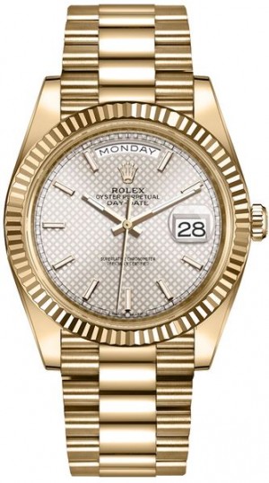 Rolex Day-Date 40 Silver Dial Solid Gold Watch 228238