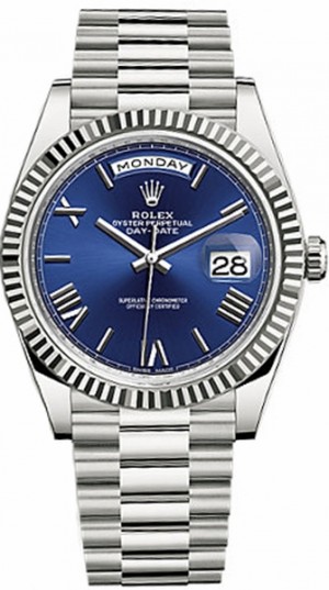 Rolex Day-Date 40 Blue Dial Solid Gold Watch 228239
