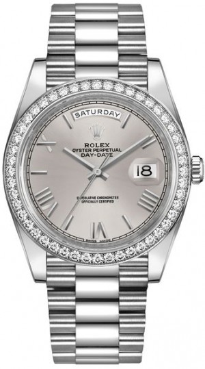 Rolex Day-Date 40 Silver Dial Men's Watch 228349RBR