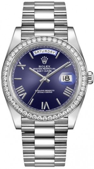 Rolex Day-Date 40 White Gold Diamond Bezel Men's Watch 228349RBR