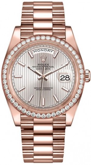 Rolex Day-Date 40 Sundust Stripe Motif Dial Men's Watch 228345RBR