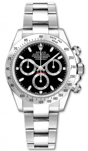 Rolex Cosmograph Daytona Steel Bezel Black Dial 116520