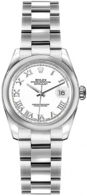 Rolex Lady-Datejust 26 Oyster Bracelet White Dial Watch 179160
