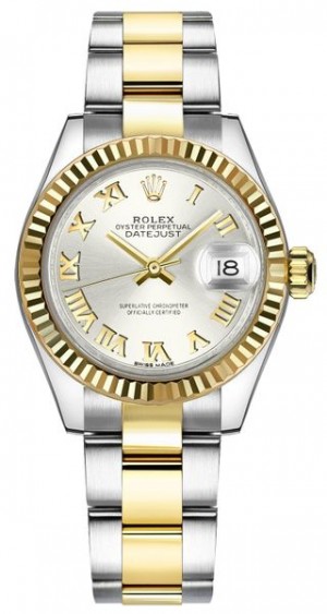 Rolex Lady-Datejust 28 Silver Roman Numeral Watch 279173
