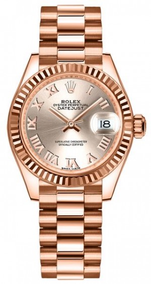 Rolex Lady-Datejust 28 Fluted Bezel Women's Watch 279175