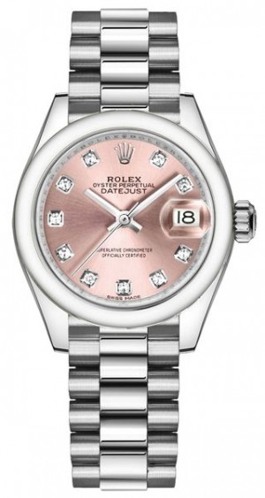 Rolex Lady-Datejust 28 Pink Diamond Dial Women's Watch 279166