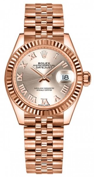 Rolex Lady-Datejust 28 Sundust Jubilee Bracelet Women's Watch 279175