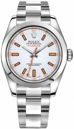 Rolex Milgauss Men's Automatic White Dial Watch 116400