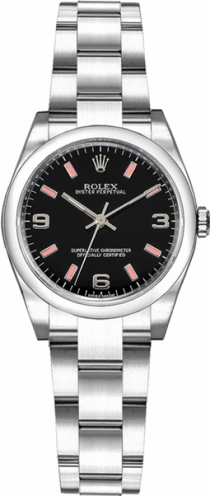 Rolex Oyster Perpetual 26 Black Dial Women's Watch 176200