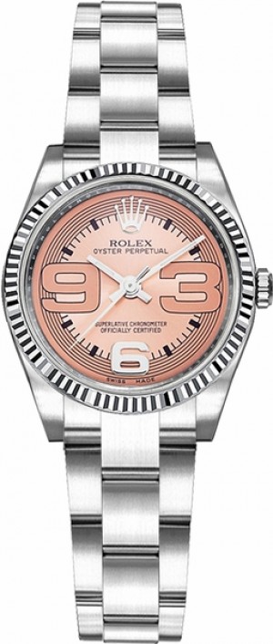 Rolex Oyster Perpetual 26 Steel & White Gold Bezel Watch 176234